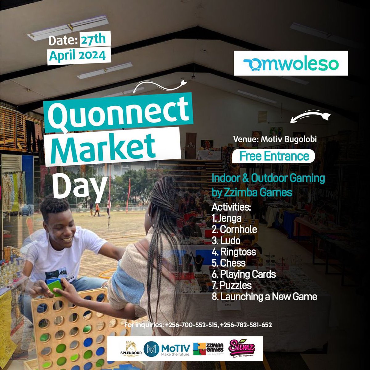 Quonnectmarket's tweet photo. GREETINGS🎊
All roads lead to motive bugolobi on the 27th of april for the quonnect market day💃🏽💃🏽dont miss out on so many oportunities, expand your connections in business and its never a dull experience @zimbagames got u coverd and many more experiences🥰💃🏽💃🏽 https://t.co/znurJbXMQ4