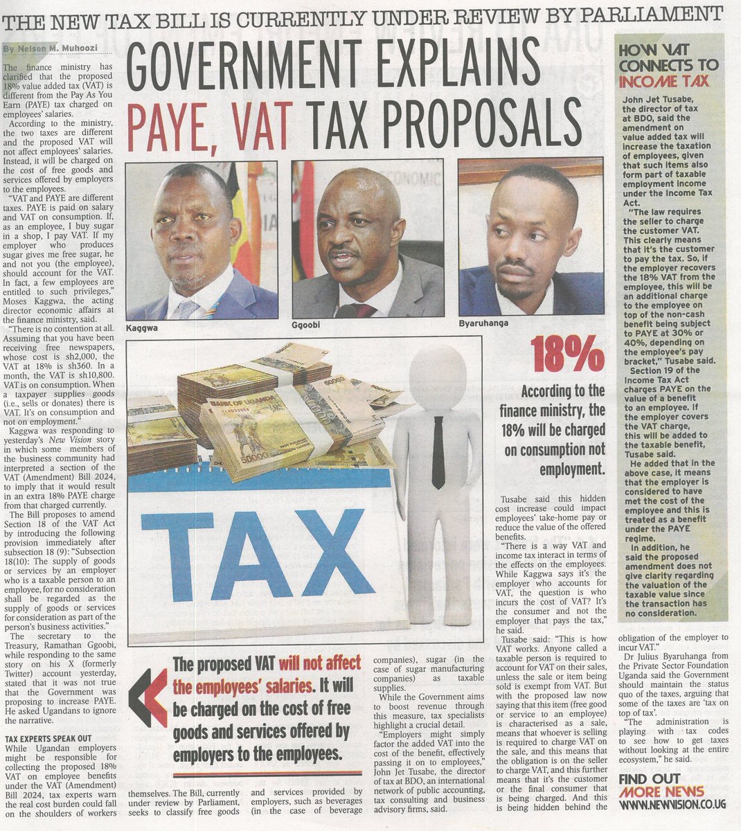 . @GovUganda explains PAY and VAT tax proposals. @JuliusMukunda @namagembeck @PSF_Uganda @mofpedU @rggoobi