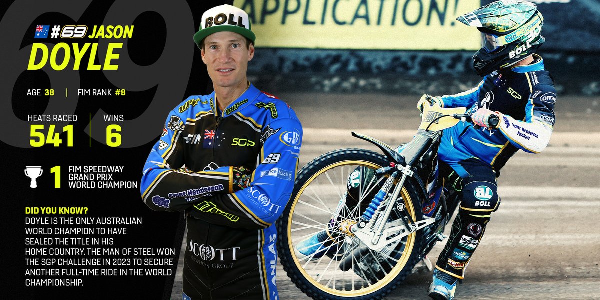 SpeedwayGP's tweet image. Today we take a look at the 2017 World Champion! 🏆 

@JasonDoyle69 is ready to fight for #SGP title number 2 in 2024! ⚔️ 

#FIMSpeedwayGP | #2024Loading 🔄