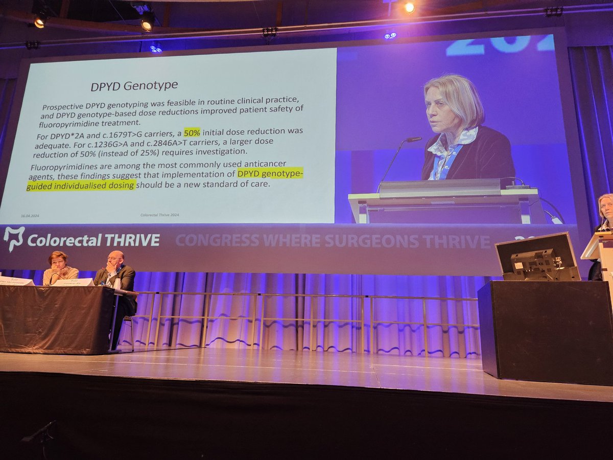 Preoperative genetic testing shall be routine according to most guidelines. Why and for what? Testing translates into significant and actionable changes in practice. Standard preop panel: MSI BRAF KRAS/NRAS HER2 DPYD. Recommendations by world-class expert @GabrielaMoslein at