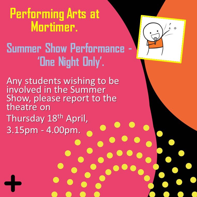 🎶🎵 SUMMER SHOW PERFORMANCE! 🎵🎶

💜 See Mr Stephenson for more information! 💜

#PerformingArts #becreative #getinvolved