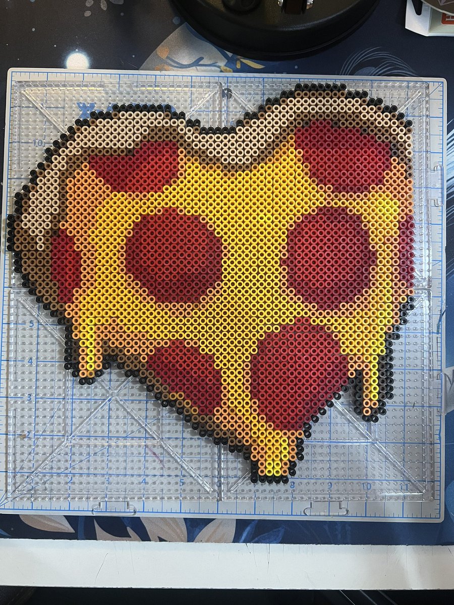 Okay! Finished @PlayWithJambo’s emote perler! Look how cute!!! Just need to punch some holes and iron and it’ll be ready to ship! Thank you so much for letting me do this for you! 🧡🧡🧡🧡