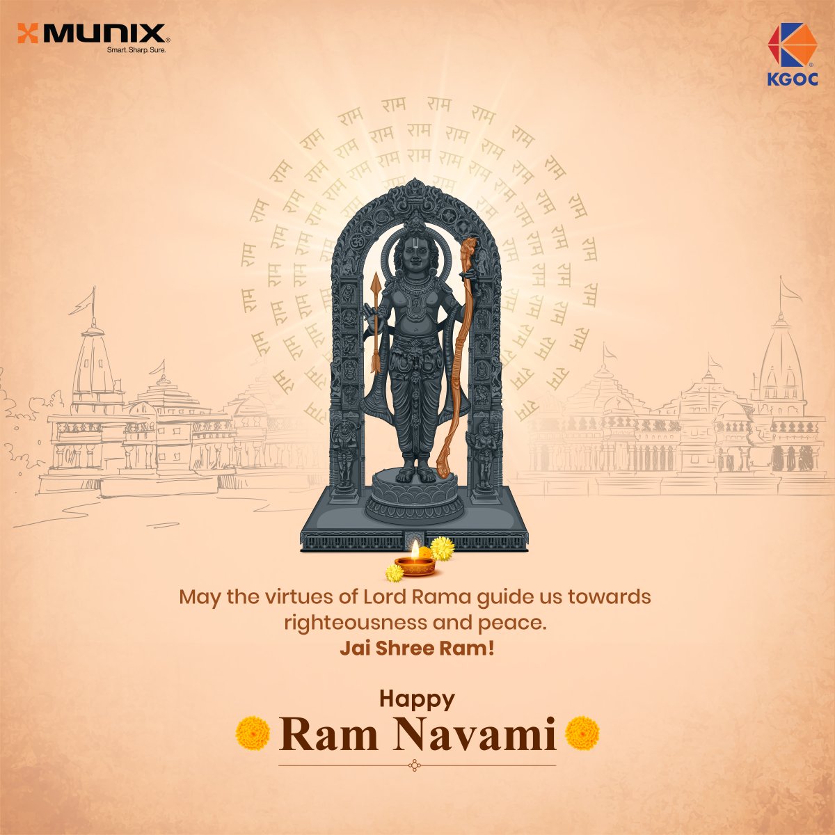 On this sacred day of Ram Navami, let's remember the ideals of courage, sacrifice, and devotion.

#Munix #kgoc #jaishreeram
