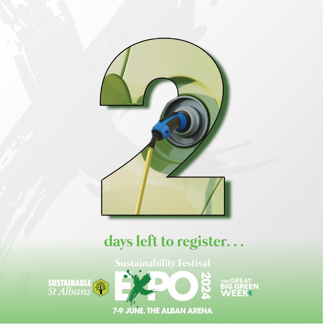 Only 2 days left to register your business, charity, school, faith group or community organisation for a place at @thealbanarena this June. sustainablestalbans.org/sustfest #planetpledge #sustainability #environment #stalbans #greenissue #community #expo