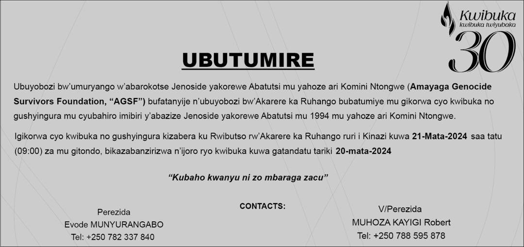 #AmayagaTuribuka #Kwibuka30