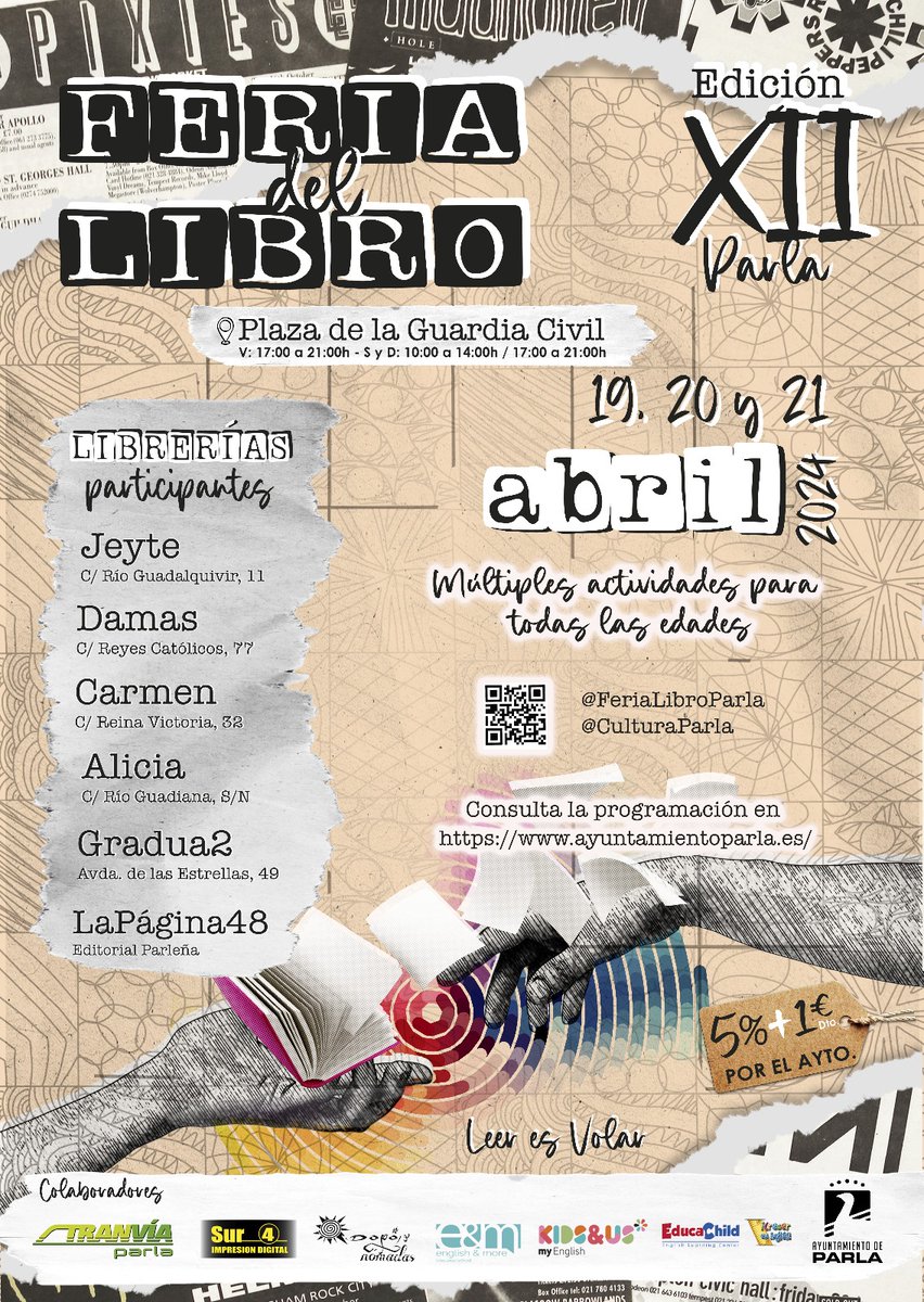Juventud_Parla's tweet photo. ¡Disfruta del #FindeEnParla con un montón de actividades en la @FeriaLibroParla ! Además de deporte, Día de Castilla y León, 8 apellidos andaluces...
+ Info 👇 https://t.co/DS1IHSSFh7 https://t.co/KdETnBwGYs