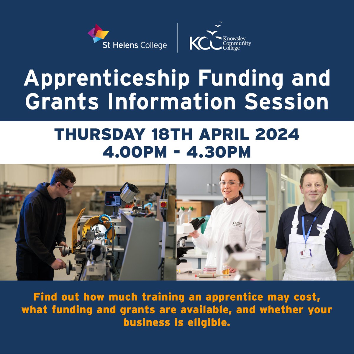 Employers - Don't forget to join us tomorrow for our online Apprenticeship Funding and Grants Information Session! Thursday 18th April, 4.00pm - 4.30pm Joined by @KnowsleyCouncil Apprenticeship Team, @CITB_UK & @LpoolCityRegion ▶️Register your place at: bit.ly/4cBjGUx