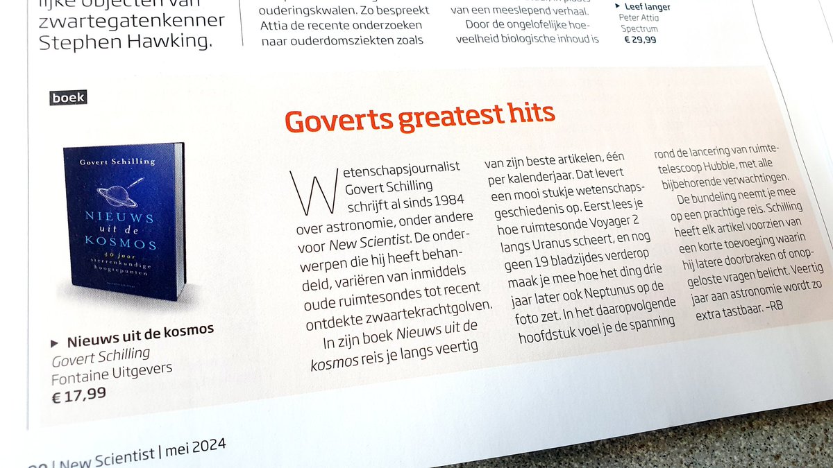 kijk hoe aardig, in @NewScientistNL van mei 2024. overigens gaat het louter om artikelen uit de @volkskrant (elders schreef ik al veel eerder over astronomie 🙂)