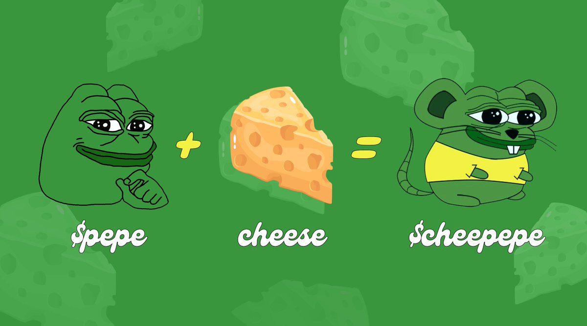 Having the gene of the legendary green frog ($PEPE), Cheepepe is a mashup of PEPE and a cheese-loving mouse.

Cheepepe is here to make meme coins on Solona great again.

#CHEEPEPE $CHEEPEPE #SOL #MEMECOIN #PEPE