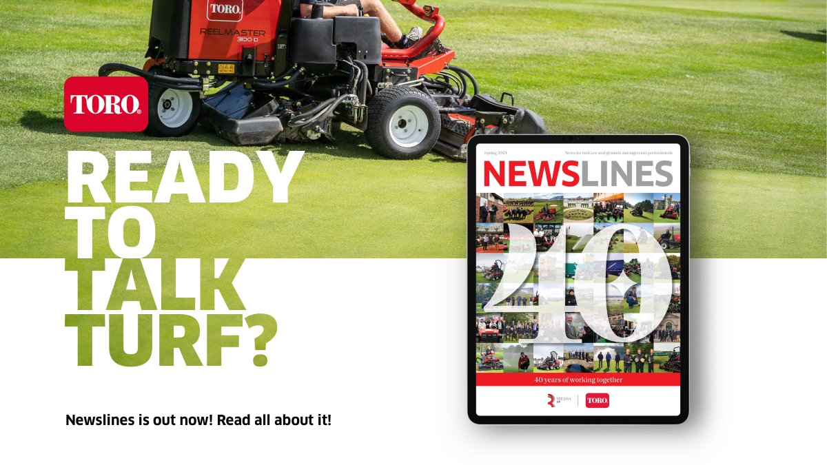 The latest issue of #Newslines is out now! 🗞️ Get the scoop on Reesink's remarkable 40-year partnership with @TheToroCompany! Whether you're a turfcare professional or work in grounds management, Newslines is your go-to for all the latest insights! eu1.hubs.ly/H08tzfG0