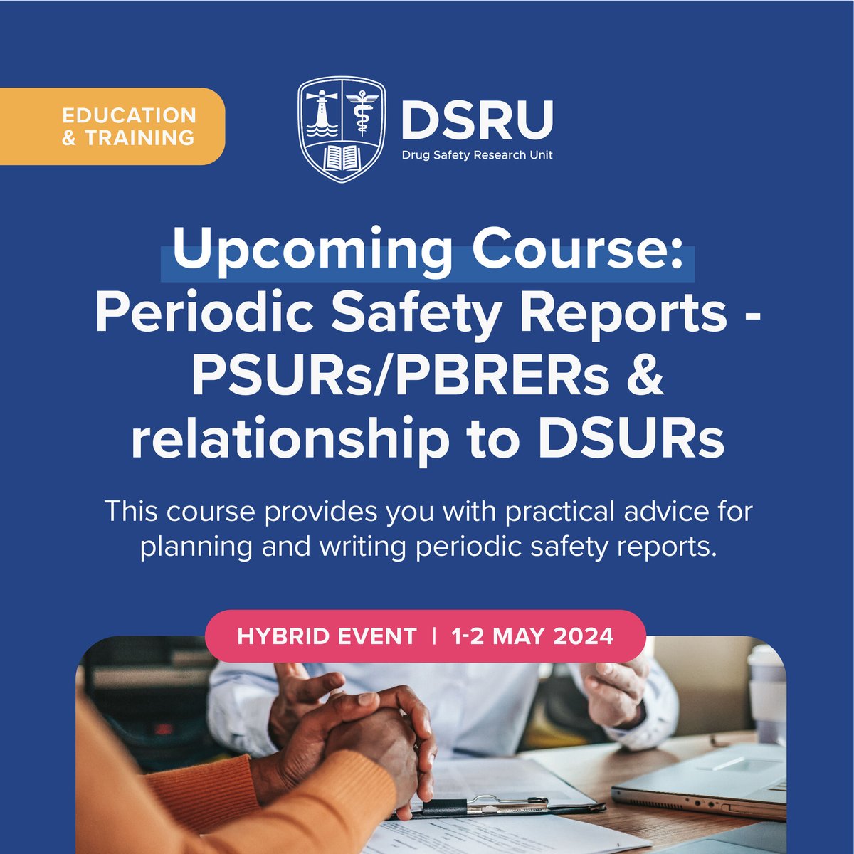 Join our interactive Periodic Safety Reports course. This course is delivered by a highly experienced course leader, Kristina Strutt, and expert speakers, and will equip delegates with the practical skills to write periodic reports. Book now: bit.ly/3TVKQN4 

#DrugSafety