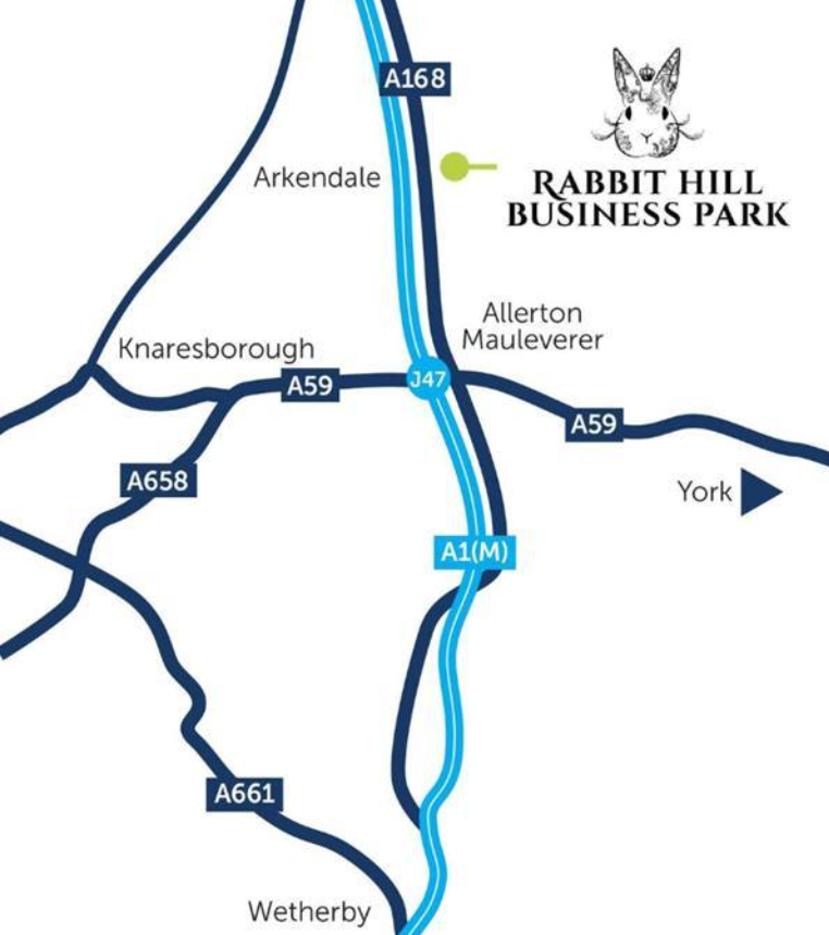 Located in the gorgeous Yorkshire countryside, we are conveniently located on the A168, just off Junction 47 and 48 of the A1(M) with close links to the A59, A19, and A64.

Find us at HG5 0FF.

#rabbithill #rabbithillbusinesspark #yorkshirebusiness #wherearewe #findus