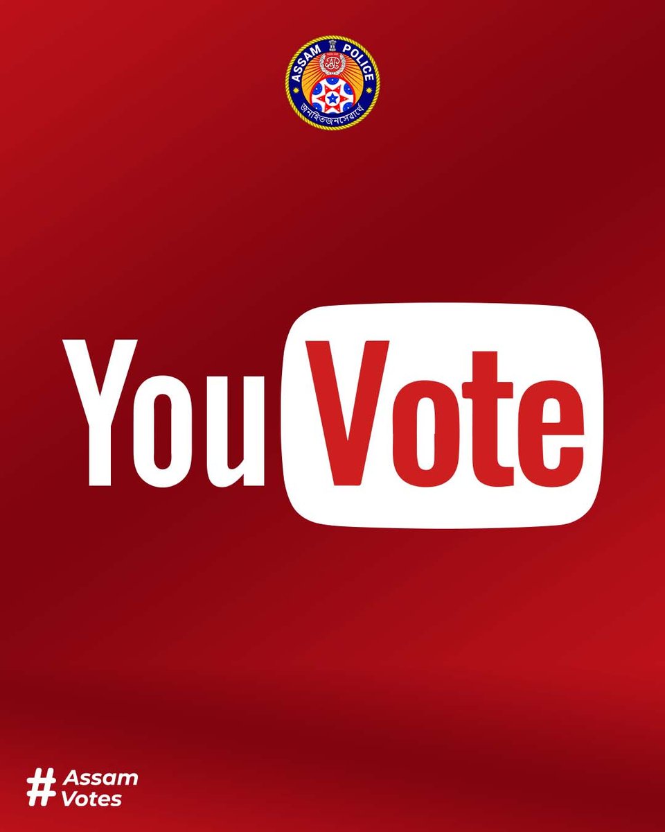 Don't let your vote just 'buffer' away!

This election season, hit 'subscribe' to your civic duty and 'like' the importance of voting. 

Because like every view, every vote matters. 

#AssamVotes #ChunavKaParv

@ECISVEEP @ceo_assam