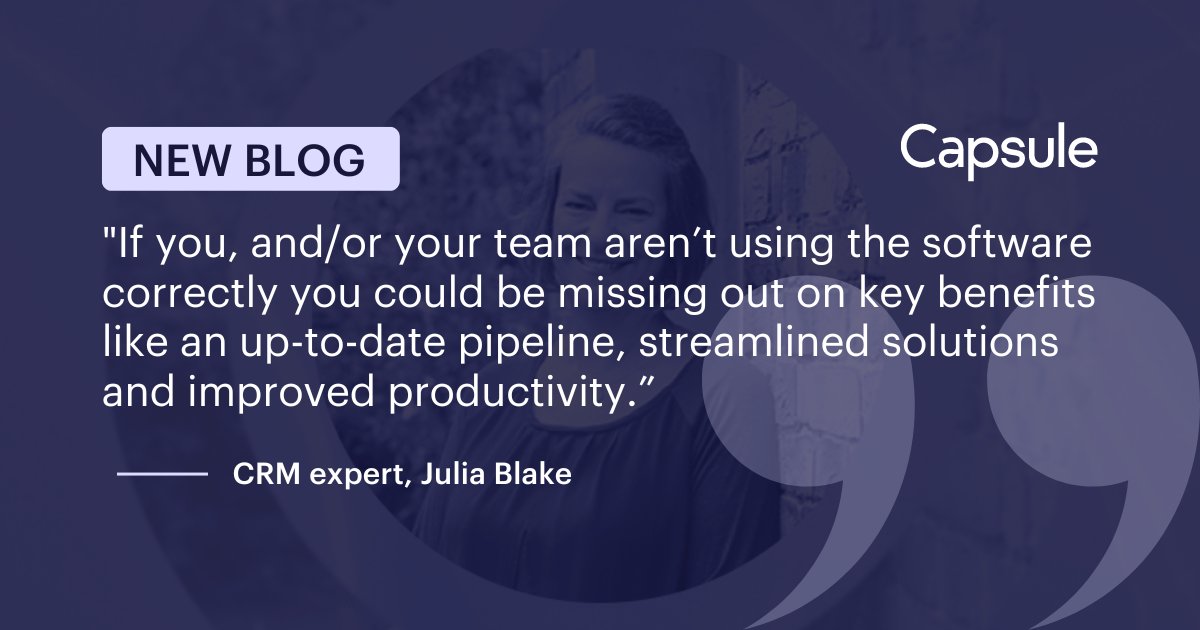 CRM expert Julia Blake spoke to us about how CRM can transform small businesses - if implemented correctly. 📈 We know it can be tricky to know where to start when it comes to CRM, but with Julia's advice, it's made easy for you and your team. Article: capsulecrm.com/blog/how-to-im…