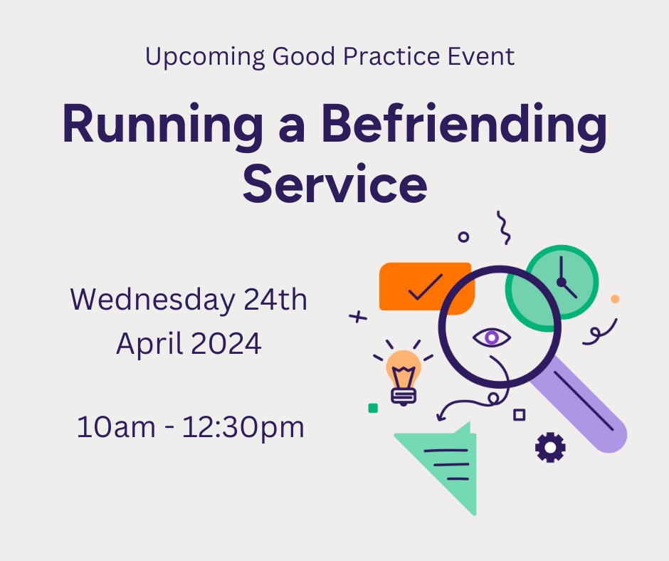 📣 Calling all new befriending projects - join us for a befriending 101! This interactive discussion and networking event is designed specifically for new befriending projects or staff new to their role. Book now: tinyurl.com/2nwxsr5h