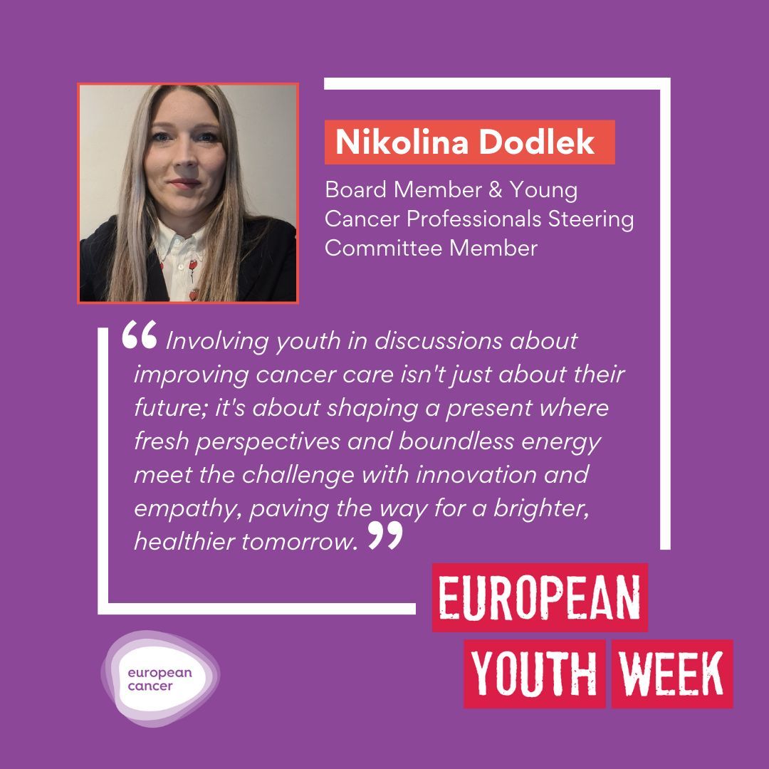 European Youth Week is here! @EuropeanYouthEU 🙌 As we explore ways to improve access to quality cancer care, young people should be at the forefront of discussions. 🗣 Learn more about ECO’s Young Cancer Professionals group and join here 👉 europeancancer.org/2-standard/530…
