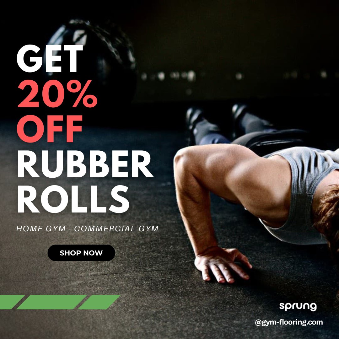 We're rolling out all the best deals this month with 20% OFF our top-selling Rubber Rolls - available in various thicknesses and colour options #rubbergymrolls #rubberflooringrolls #rubberflooring #gymflooring