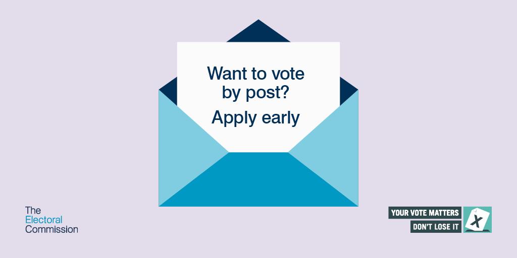 Today is the final day that you can apply to vote by post in this year’s elections. You can download and application form here: orlo.uk/1kLRK #GetReadyToVote #ChaseVote24