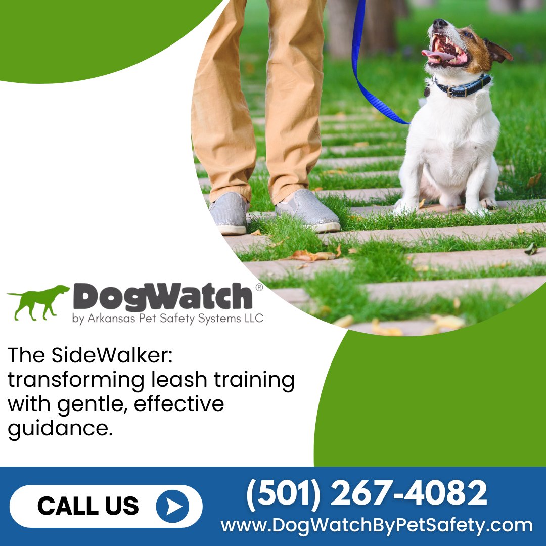 Need help with leash training? The SideWalker helps dogs walk nicely. Pair with our indoor fence in Hot Springs, AR, for complete training. Enjoy harmony at home and on walks. Call (501) 267-4082. #LeashTraining #HappyWalks