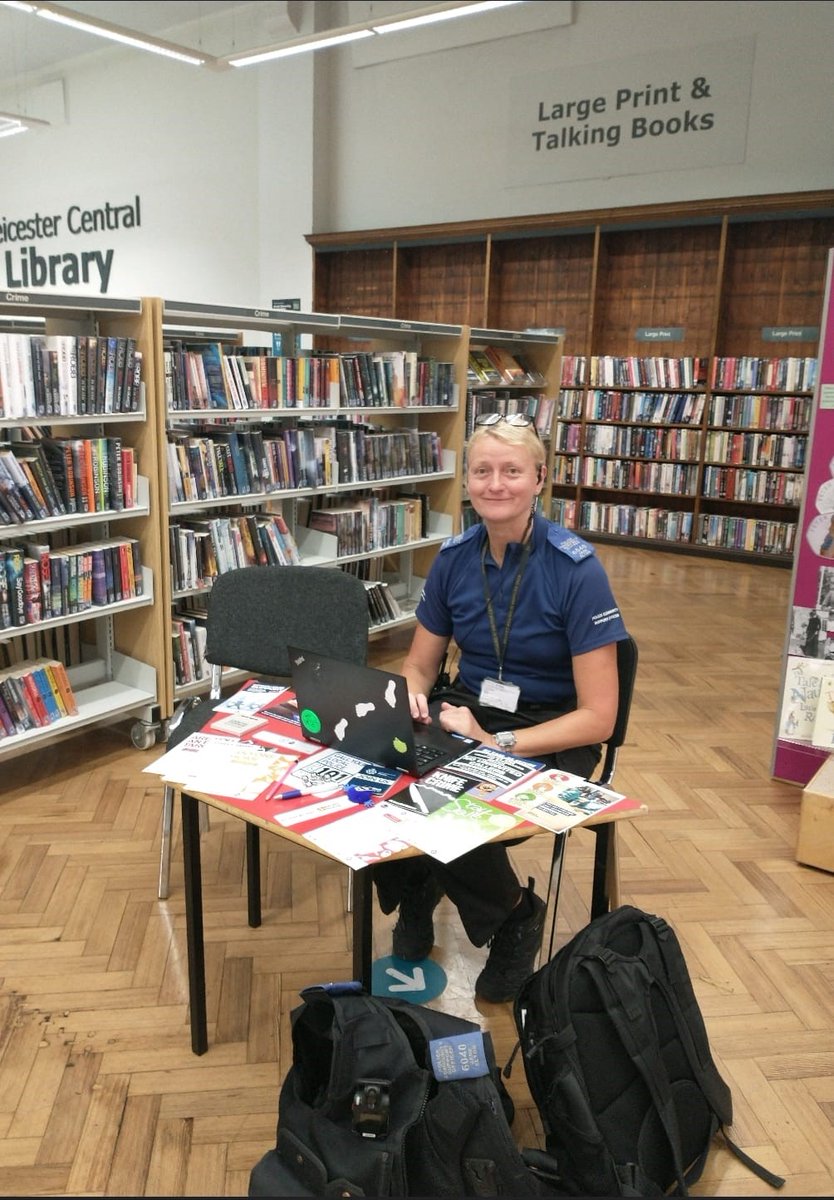 PCSO Jane Elton, will be at the Leicester Central Library today, between 11am - 1pm Come along if you have any issues that may concern you or would like the opportunity to have your say about policing in the area where you live, work or visit. @leicspolice