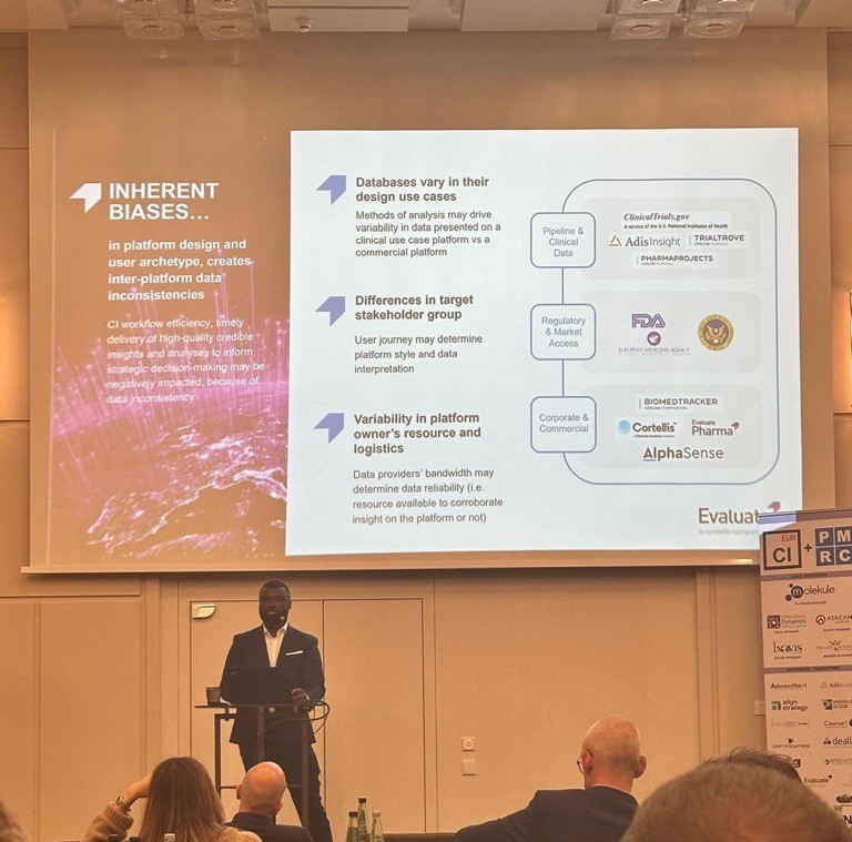 The Evaluate team is at Pharma CI Europe this week. Lots of great conversations already and yesterday, our own Alex Bour took to the stage to talk about how #CompetitiveIntelligence teams can drive success in #pharma. Come and find us to learn more!