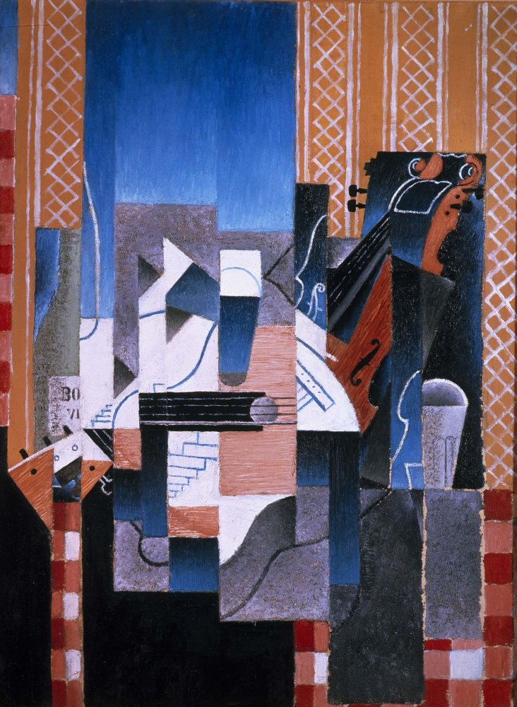 Hoy, en #DespiertaConArte, amanecemos con “Violon et guitare” (1913). Este óleo evidencia el cambio que experimenta la obra de Juan Gris, el aspecto volumétrico que caracterizaba a los objetos de sus cuadros iniciales aquí desaparece casi por completo. 📍 Sala 204.01