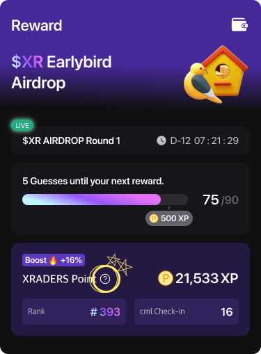 📢Important Updates on XRADERS Point Airdrop Campaign (April 2024)

✅ New 800 XP for the First Boost Check-in!✨
If you already made your first check-in in April, 800 XP will be added at the end of April.

✅ At least one Boost check-in is required to be eligible for the…