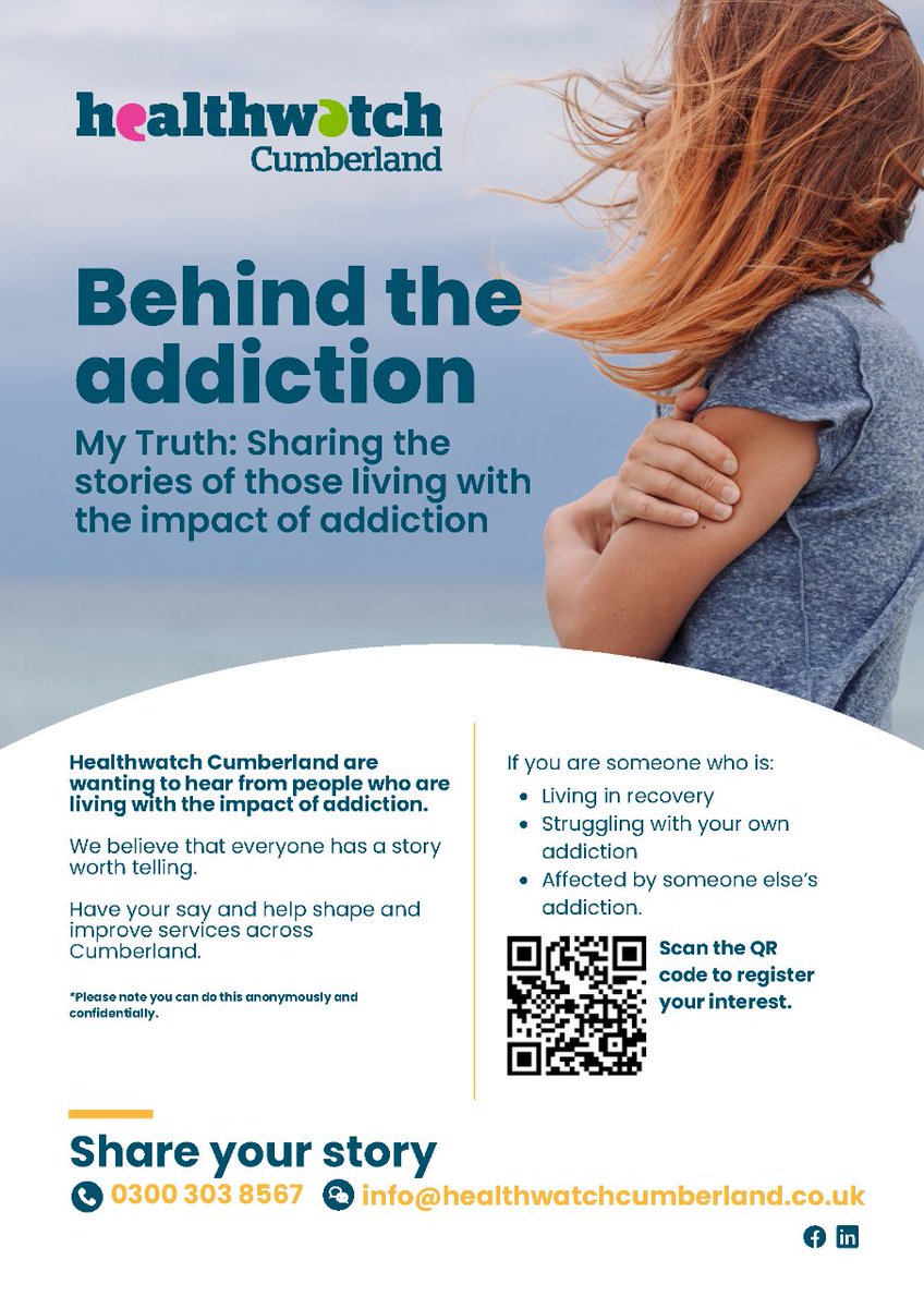 We are wanting to hear from people who are living with the impact of #addiction. We believe that everyone has a story worth telling. Why not get in touch with us. You can do this anonymously and confidentially.  bit.ly/Behind-the-add…