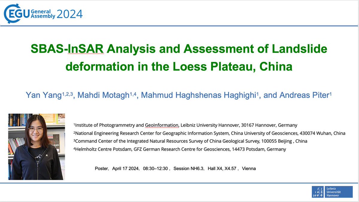 GfzRemote's tweet photo. Today, @Mahmudhh &amp; @MahdiMotagh will present their work on #groundwater crisis &amp; #landsubsidence across #Iran at #EGU24. We also have two posters for topics related to #landslide &amp; #earthquake that will be presented by Yan and Zelong, respectively 
@Land_Subsidence https://t.co/vTKwee8RA4