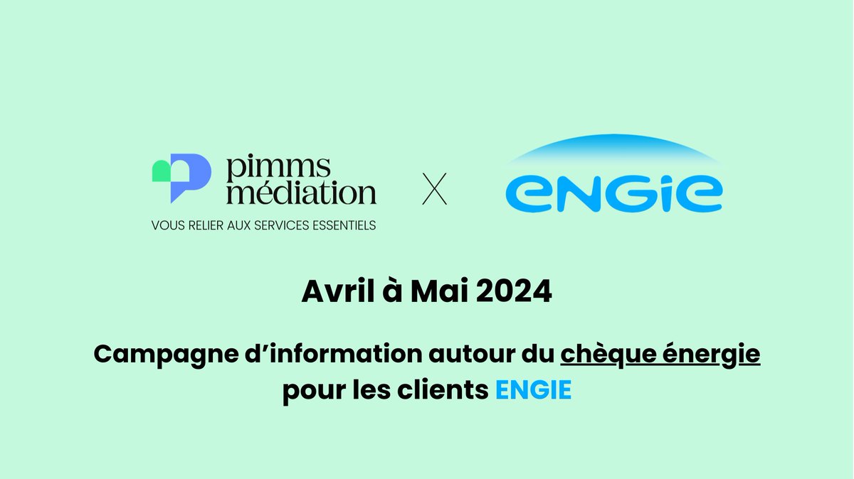 En 2024, ENGIE & le Pimms Médiation 77 poursuivent leur mobilisation et leur engagement à travers le dispositif du chèque énergie pour un meilleur usage.
📄Le #pimmsmediation 77 vous accompagne avec ENGIE pour l'utilisation du chèque et pour vos droits !