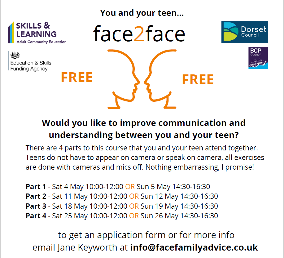 The Facef2ace project is back in action this May. Whether you're thriving or facing challenges, this opportunity is for all and it's completely FREE! @DorsetCouncilUK @BCPCouncil