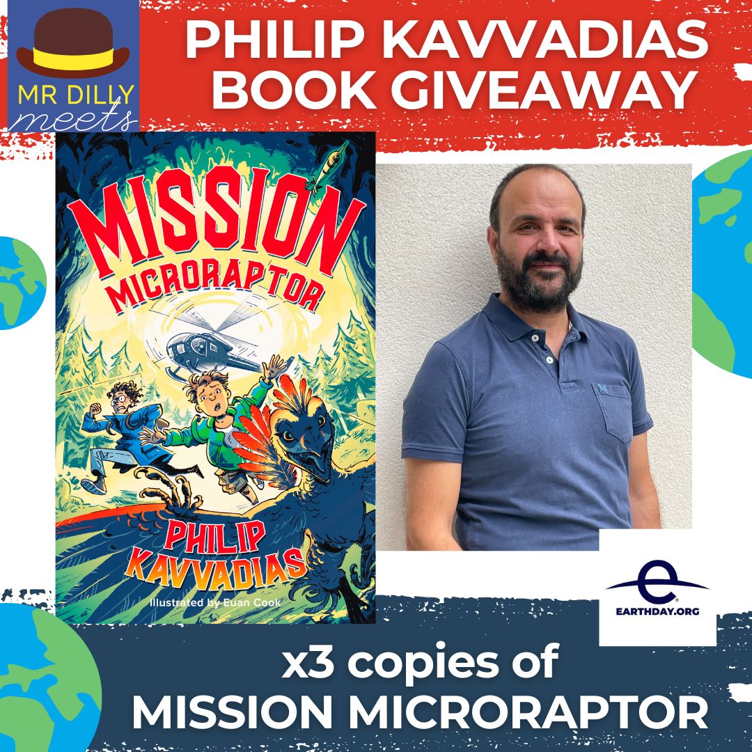 📚#GIVEAWAY! WIN x3 copies of MISSION MICRORAPTOR by @PhilipKavvadias Enter RT, Like & Follow. Ends 22/5 UK only Join Philip & more online for🌍#EARTHDAY 2024 Environment Special 22 April 11am BOOK tinyurl.com/6fj6eyc4 #edutwitter #environment #schools #EarthDay2024 #kidlit