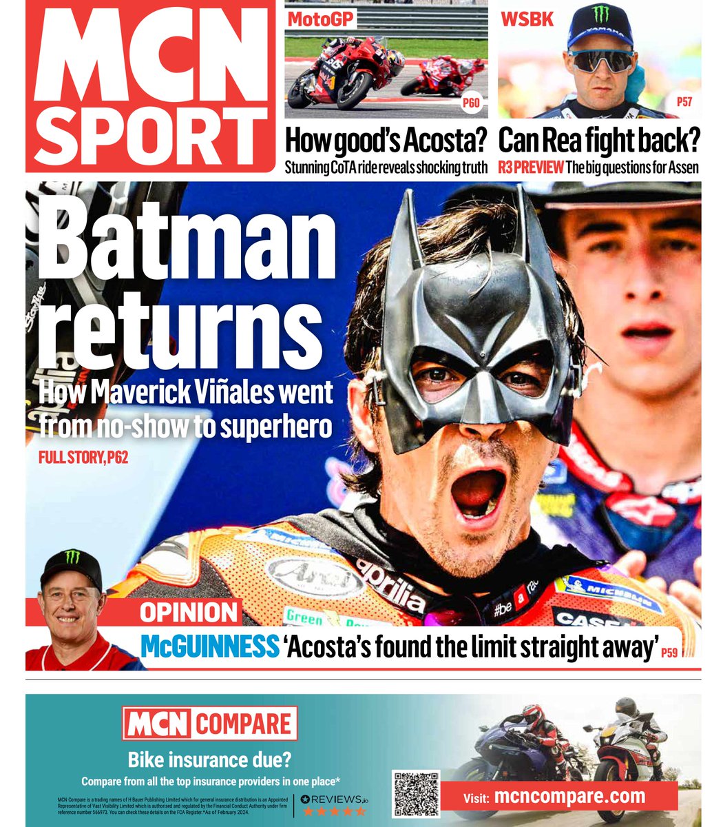 Out now in stores & the MCN App (subscription required) - bit.ly/3ZAhcib - 32-page @OfficialBSB Season Preview. - @MotoGP COTA insight & analysis. - What Liberty Media's ownership means for MotoGP. - @WorldSBK Assen Preview. #NavarraBSB #MotoGP #WorldSBK