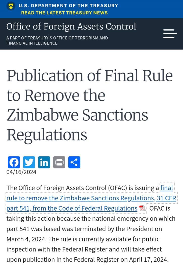 Zim Sanctions Removed 

What’s left are the Magnitsky Act Sanctions