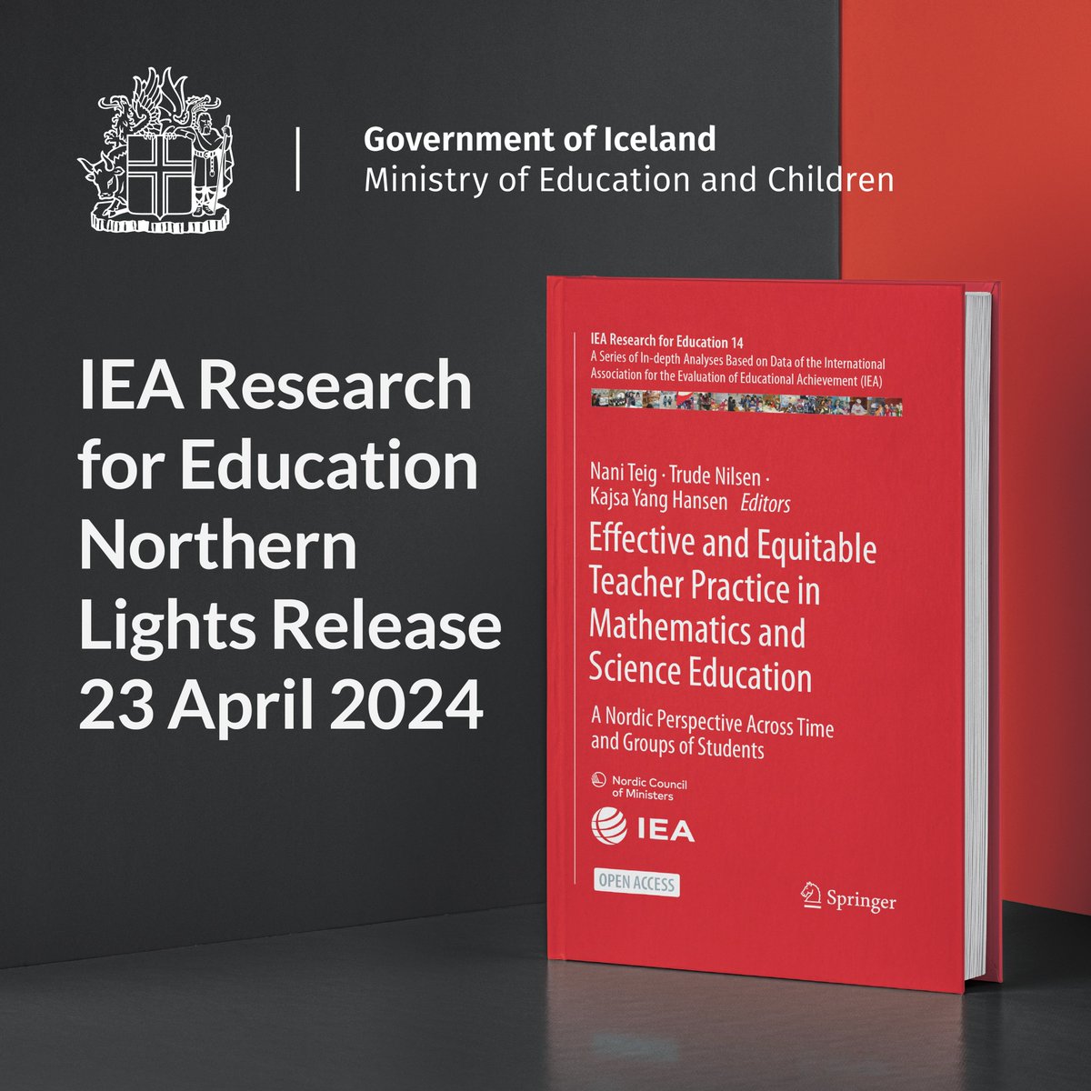 IEA - Education (@iea_education) on Twitter photo 📢 Volume 14 of the #ResearchforEducation Series will be released on Wednesday 23 April. This volume is a collaboration between IEA and <a href="/nordenen/">Nordic Co-operation</a>.
📚 Join the event online to hear insights on teaching quality and effectiveness in the #Nordic countries using data from #TIMSS➡️ 📢 Volume 14 of the #ResearchforEducation Series will be released on Wednesday 23 April. This volume is a collaboration between IEA and <a href="/nordenen/">Nordic Co-operation</a>.
📚 Join the event online to hear insights on teaching quality and effectiveness in the #Nordic countries using data from #TIMSS➡️
