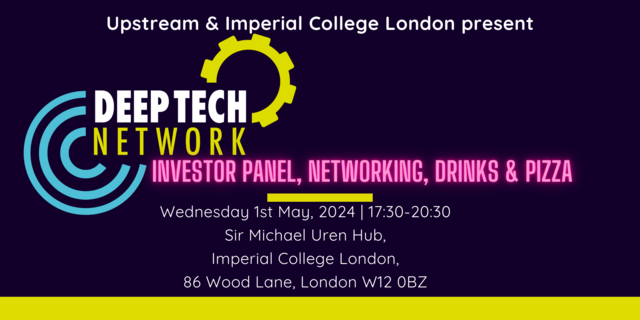 Join us and @HelloUpstream for the next #DeepTech Network event: hubs.ly/Q02sFDQ_0

Featuring speakers from @AmadeusCapital, @OctopusVentures, @join_ef, @imperialcollege and @NATO (DIANA)

📅 1 May 2024, 17:30
🥂🍕Free drinks & pizza.

@WCIDLondon