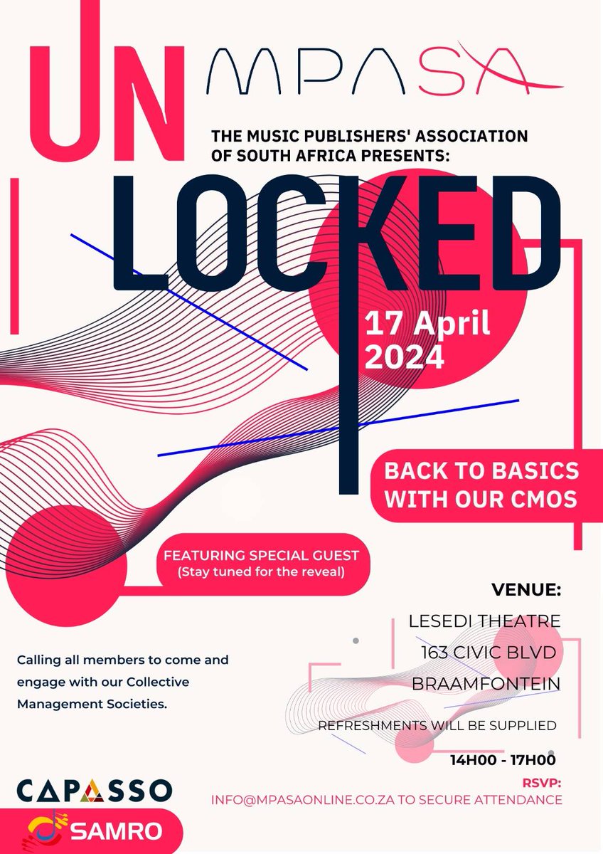 CapassoHub's tweet photo. Join us at the Joburg Theater today as the MPASA presents the "Unlocked workshop titled "Back to the Basics With our CMOs."
 CAPASSO will be in attendance to help answer your questions and offer assistance. 
See you there from 14:00 to 17:00!  
#MPASA #unlocked2024 #BacktoBasics https://t.co/JdrITW7Lo0