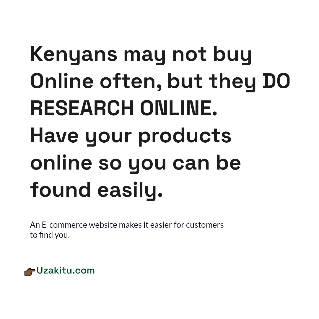 uzakitu's tweet photo. Window shopping happens online, especially for Millennials to Gen Z/X. 

Having an E-commerce website makes you findable. 

Convert window shoppers online to customers in store💪🏾 https://t.co/NETijUxjQ1