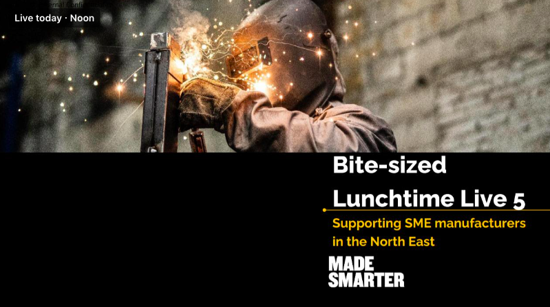 A reminder that today's #MadeSmarter UK Lunchtime Live over on @LinkedIn with @heliguydotcom and Made Smarter Adoption North East programme manager, Julia Austin, starts at 12noon. You can join via the following link: linkedin.com/events/madesma…