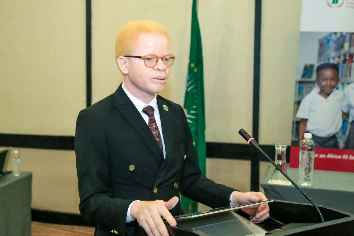 Bonface Massah stresses on administration of justice and support of victims of attacks, by making sure that people with albinism have access to justice and support. The timely prosecution of cases will put an end to impunity. #ACERWC43 #ChildrenWithAlbinism