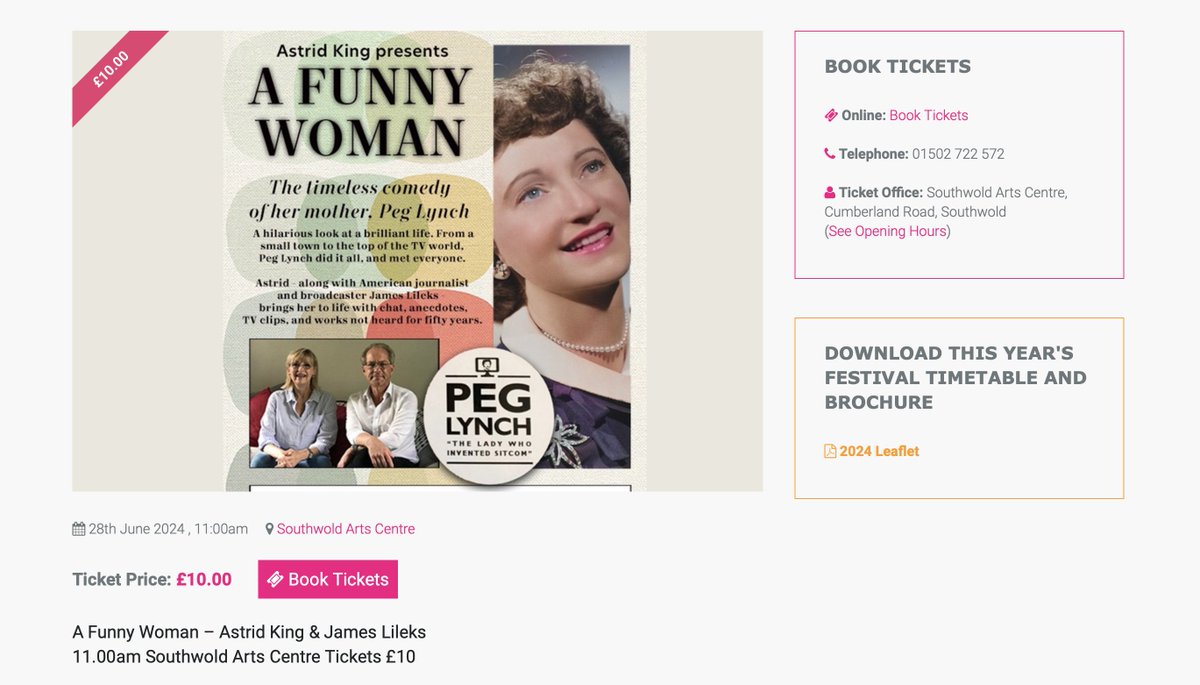 peglynchcomedy's tweet photo. Save the date....Southwold Arts Festival 2024. Also in London 1st July. Details soon. #comedy #vintagecomedy #jameslileks https://t.co/KnjOpcPgZS