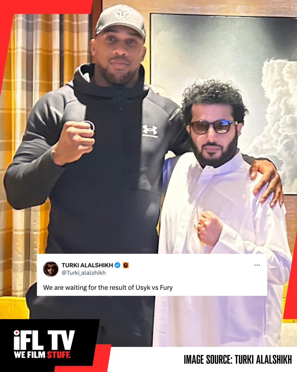 Turki Alalshikh on social media 👀 Would you prefer to see the winner of Fury/Usyk fight AJ immediately or after the contracted rematch? Check out all of our interviews from the Fury/Usyk build up HERE 🔗 bit.ly/49b4tX4 #FuryUsyk | #AnthonyJoshua | #BoxingNews