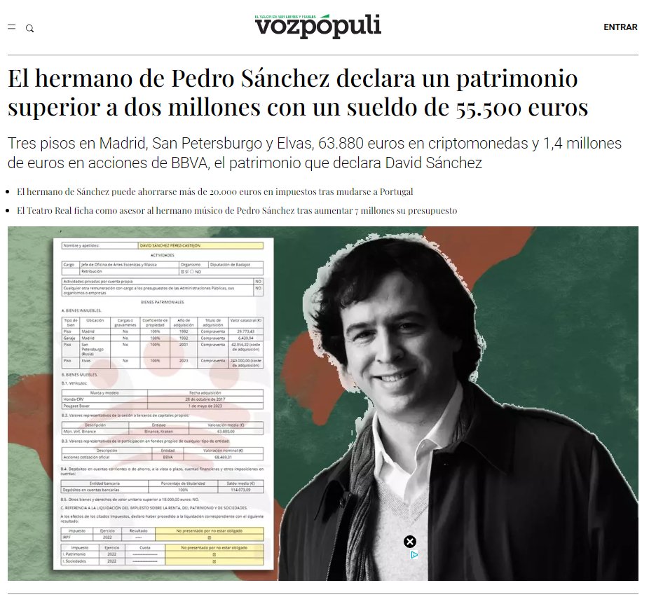 🔴 Hoy conocemos que: - Sánchez adjudicó dinero público para “los proyectos” de su mujer. - Su hermano tiene un inexplicable patrimonio de más de 2 millones de euros. ¿A qué espera el presidente del Gobierno para dejar de esconderse y dar explicaciones urgentes?