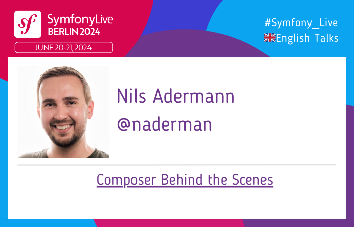 🇩🇪We are Glad to Announce <a href="/naderman/">Nils Adermann</a> for the #Symfony_live Berlin 2024 in June!
📣 He will Present in English: "Composer Behind the Scenes"
🎟️Take your Ticket to Join us at : live.symfony.com/2024-berlin/re…