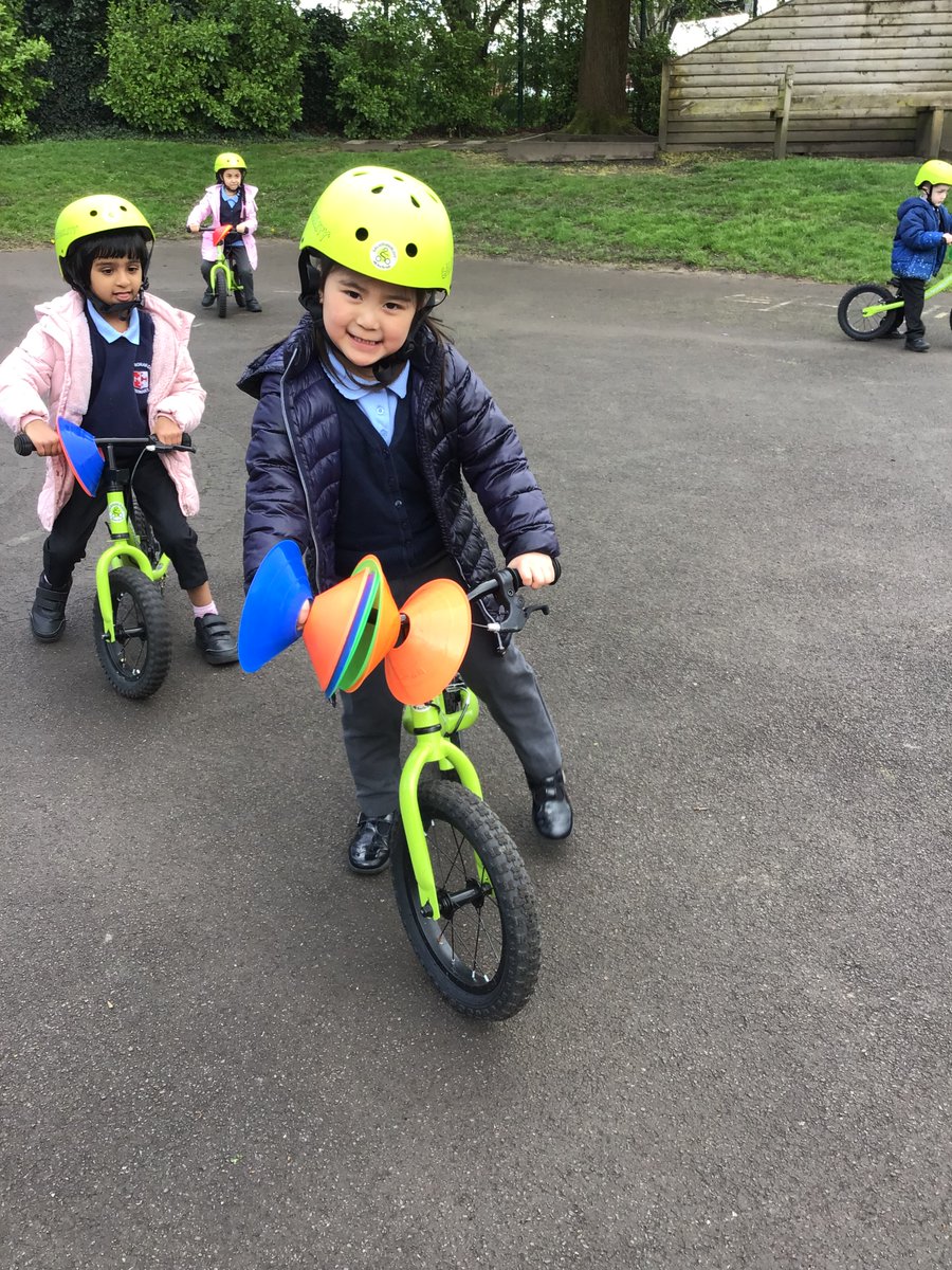 Our Reception children are enjoying learning how to ride a bike.