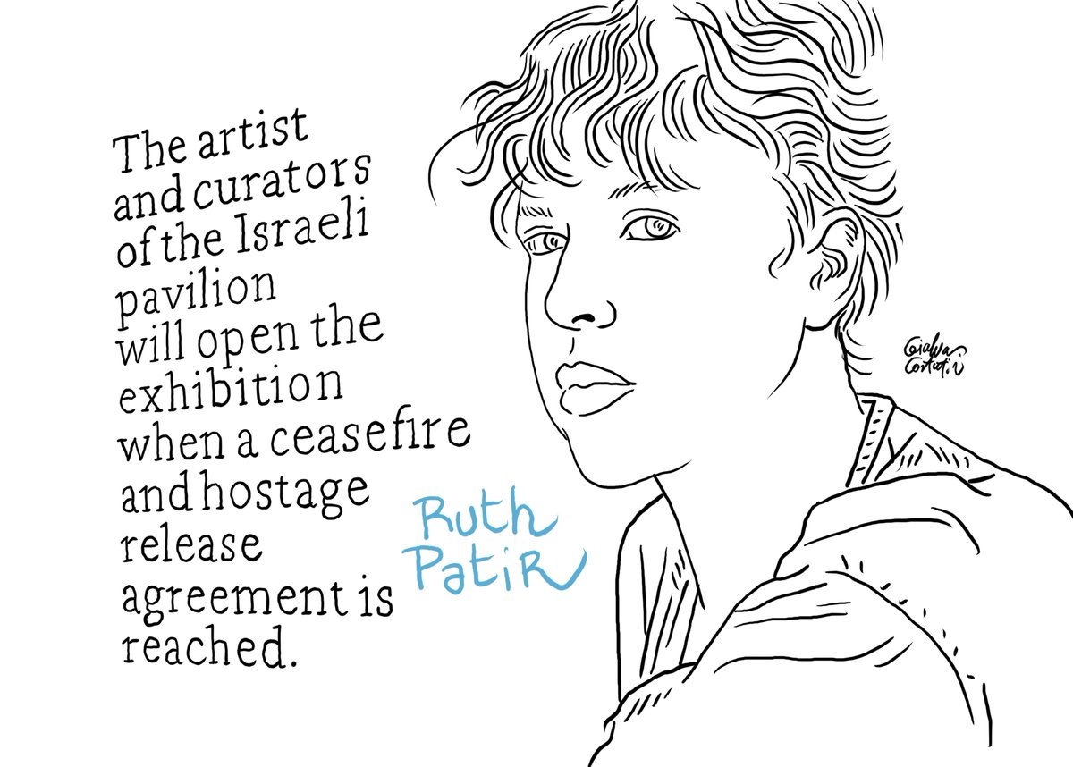 The artist and curators of the Israeli pavilion will open the exhibition when a ceasefire and hostage release agreement is reached. Ruth Patir, an Israeli artist at the Venice @la_Biennale, along with curators Mira Lapidot and Tamar Margalit, announces that the Israeli pavilion
