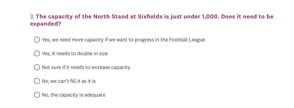 Question 3 of the Trust's survey seems to be a fairly hot topic. Do you think the North Stand needs to be expanded/redeveloped? What facilities does it need? Safe standing etc? #ntfc