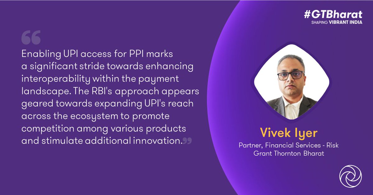 The RBI noted global & domestic economy resilience, expecting 7% FY25 GDP growth. Vivek Iyer, Partner, Financial Services- Risk, #GTBharat stressed UPI integration's importance for competition & innovation. Read : brnw.ch/21wIT0Z