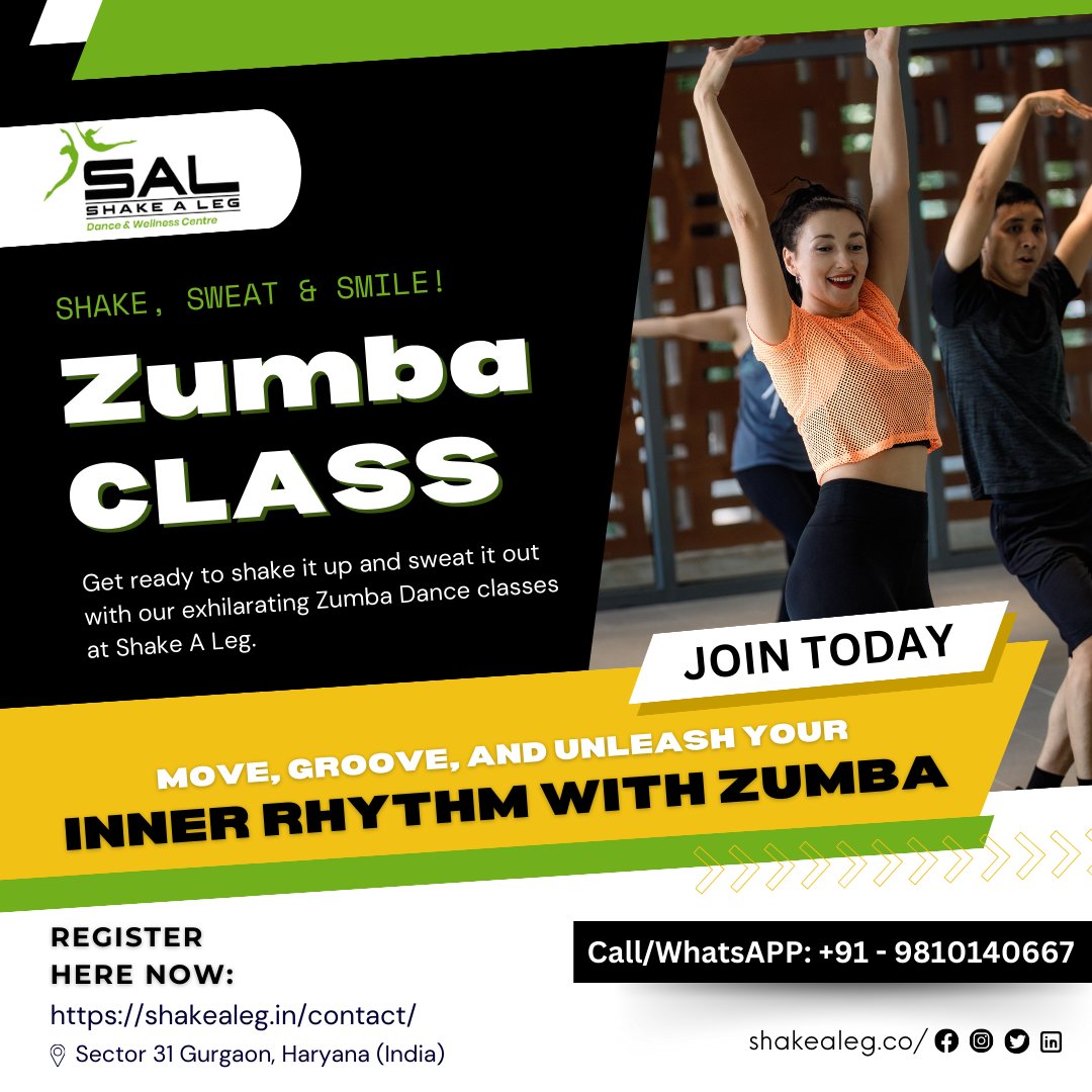 ShakeaLeg_co's tweet photo. Get ready to shake it up and sweat it out with our exhilarating Zumba Dance classes at Shake A Leg.
.
Join us and let's dance our way to fitness together!
.
• 💬 WhatsApp: +91- 9810140667
.
#Zumba #DanceFitness #GetMoving #dance #zumba #gurgaon #shakealeg #healthcare https://t.co/I64EBfu6lF