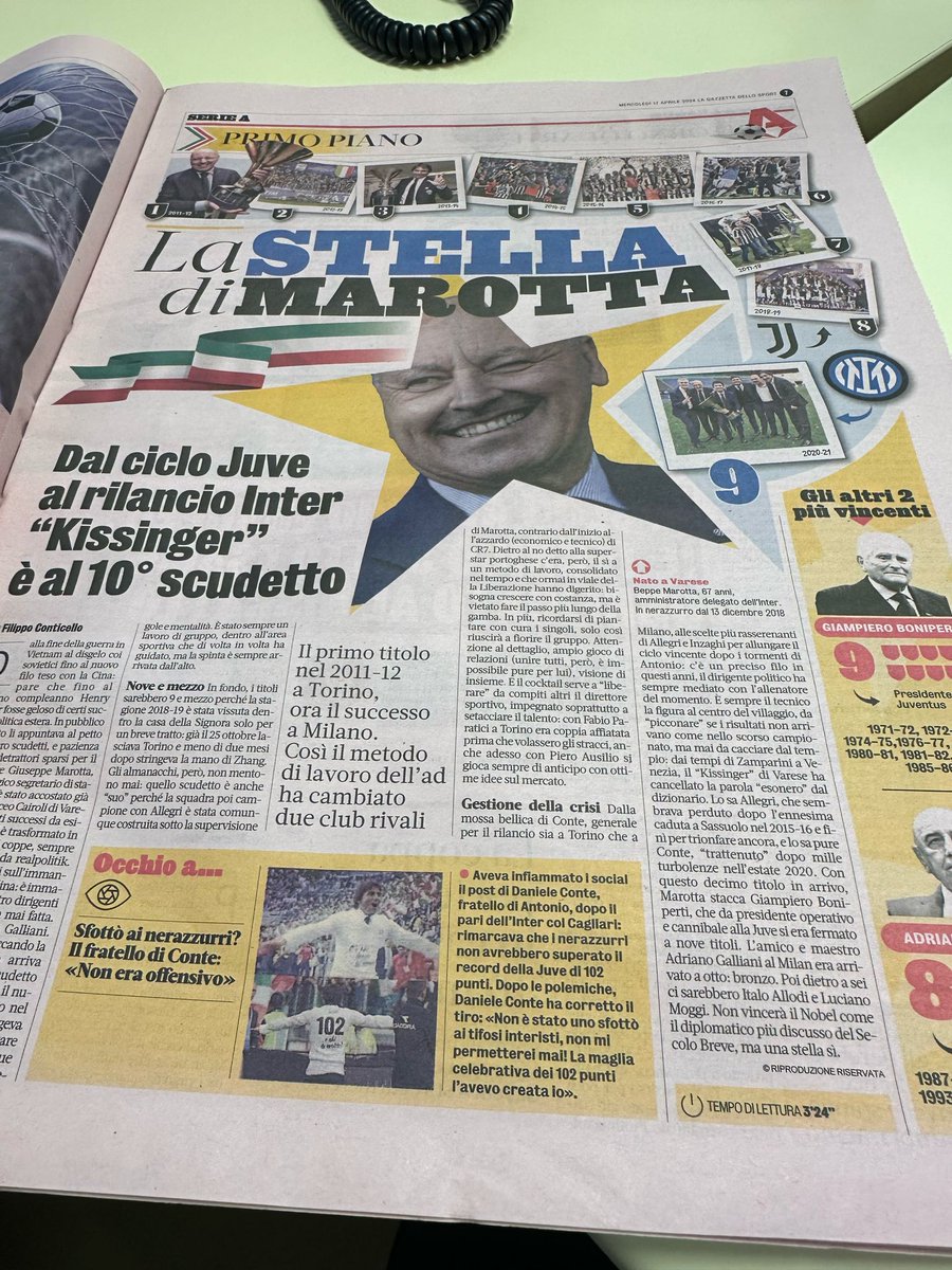 #Marotta @Gazzetta_it , amico  Beppe grazie di esistere @Inter